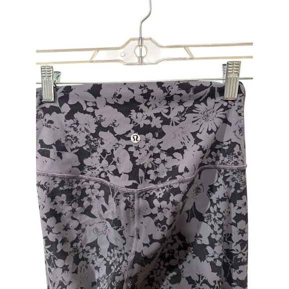Lululemon Align High-Rise Floral Print Leggings 25" Inseam Size 4 Black/gray nul - Picture 3 of 5